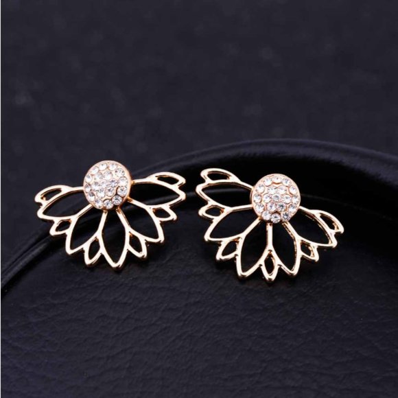Unique “Sunflower Summers” Diamond Flower Earrings - Picture 7 of 7